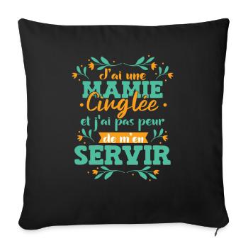 Fête Des Mères Humour Mamie Grand Mère - Housse de coussin décorative 45 x 45 cm - noir - Devant