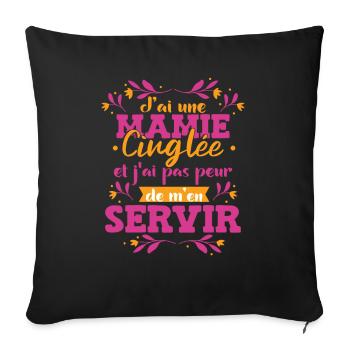 Mamie Cadeau Petite Fille Anniversaire - Housse de coussin décorative 45 x 45 cm - noir - Devant