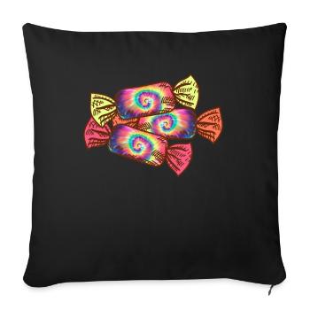 Bonbons à colorier cravate - Hippie Halloween - Housse de coussin décorative 45 x 45 cm - noir - Devant