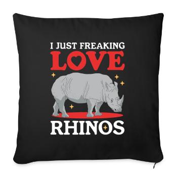 Rhinoceros Rhinoceros Rhinos Gift - Sofa pillowcase 17,3'' x 17,3'' (45 x 45 cm) - black - Front