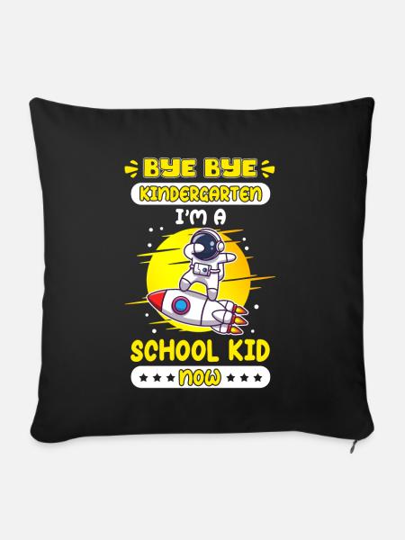 Einschulung Schulkind Schulanfang Schule Geschenk - Sofakissenbezug 45 x 45 cm - Schwarz