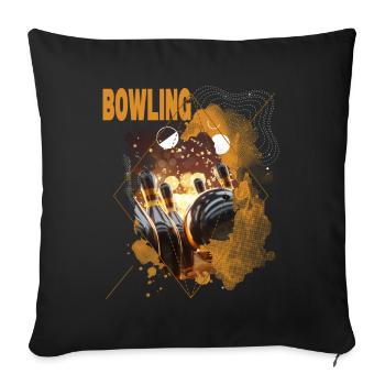 Bowling Bowling Bowling Ball Pins Bowling Players - Sofa pillowcase 17,3'' x 17,3'' (45 x 45 cm) - black - Front