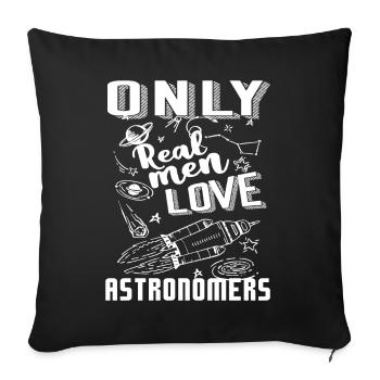 Astronomer Only Real Men Love Astronomers - Sofa pillowcase 17,3'' x 17,3'' (45 x 45 cm) - black - Front