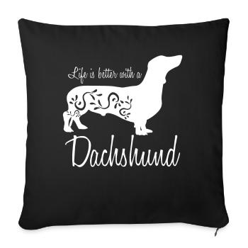 Dachshund Club Dachshund Wire-haired Dachshund - Sofa pillowcase 17,3'' x 17,3'' (45 x 45 cm) - black - Front