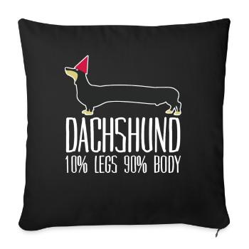 Dachshund Dachshund Club - Housse de coussin décorative 45 x 45 cm - noir - Devant
