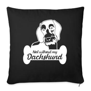 Dachshund Dog Bones Dachshund Club - Sofa pillowcase 17,3'' x 17,3'' (45 x 45 cm) - black - Front