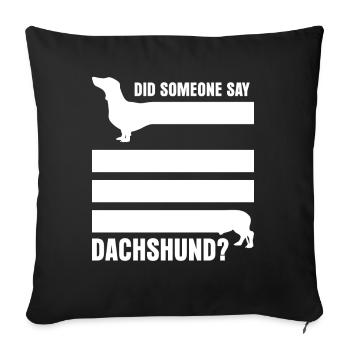 Teckel - Housse de coussin décorative 45 x 45 cm - noir - Devant