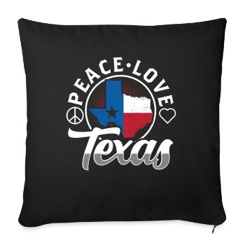Peace Love Texas Pride Texan Texan - Sofa pillowcase 17,3'' x 17,3'' (45 x 45 cm) - black - Front