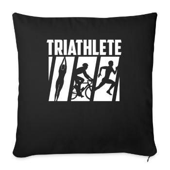 Triathlète Triathlète Sport Triathlon Triathlons - Housse de coussin décorative 45 x 45 cm - noir - Devant