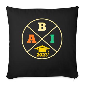 Abiturienten Abschluss 2023 Abitur - Sofakissenbezug 45 x 45 cm - Schwarz - Vorne