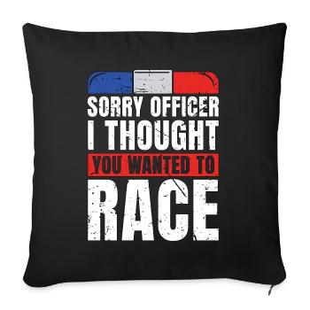 Policier désolé officier je pensais que vous shérif - Housse de coussin décorative 45 x 45 cm - noir - Devant