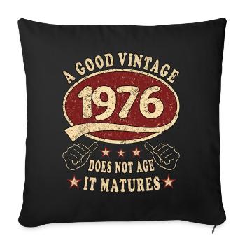 47th Birthday 1976 '47 Good vintage - Sofa pillowcase 17,3'' x 17,3'' (45 x 45 cm) - black - Front