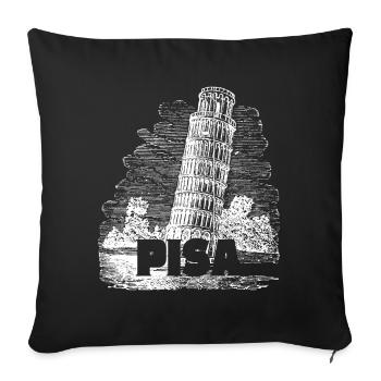 Pise Florence La Tour Penchée Pise Souvenir Rétro - Housse de coussin décorative 45 x 45 cm - noir - Devant
