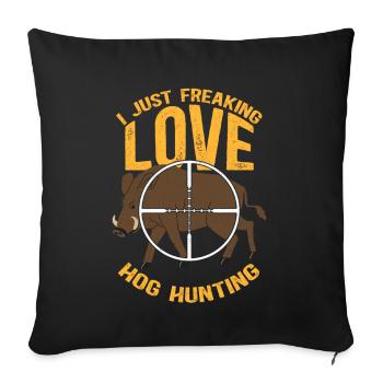 Wild Boar Hunt Hunters Wild Boar Hunting Gift - Sofa pillowcase 17,3'' x 17,3'' (45 x 45 cm) - black - Front