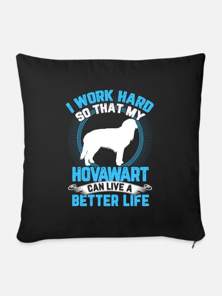 Hovawart arbeite hart derber Bauernhund - Sofakissenbezug 45 x 45 cm - Schwarz