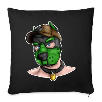 PupGreen - Housse de coussin décorative 45 x 45 cm - noir - Devant