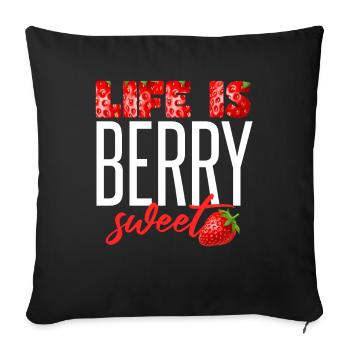La vie est douce aux baies - Housse de coussin décorative 45 x 45 cm - noir - Devant