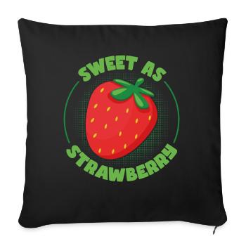 Doux comme une fraise - Housse de coussin décorative 45 x 45 cm - noir - Devant