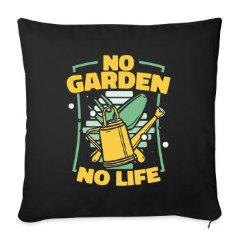 No Garden No Life Horticultural Allotment Garden - Sofa pillowcase 17,3'' x 17,3'' (45 x 45 cm) - black - Front