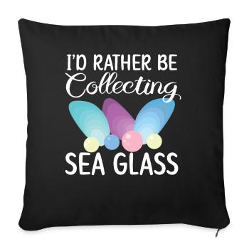 Pardon. Je ne peux pas. J’ai des projets sur la plage - Housse de coussin décorative 45 x 45 cm - noir - Devant