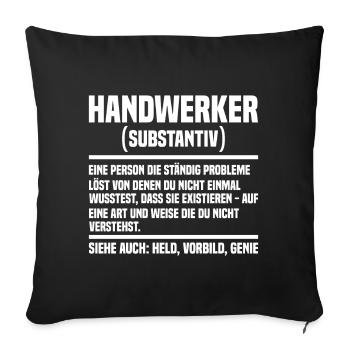 Handwerker - Sofakissenbezug 45 x 45 cm - Schwarz - Vorne