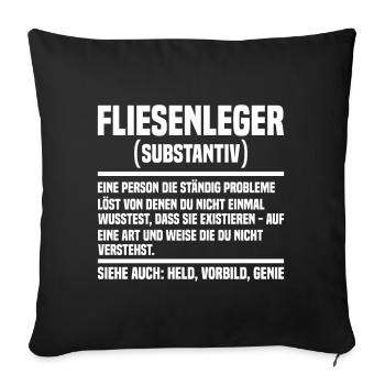 Fliesenleger - Sofakissenbezug 45 x 45 cm - Schwarz - Vorne