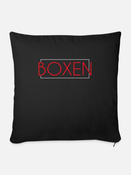 Boxen Schriftzug - Sofakissenbezug 45 x 45 cm - Schwarz