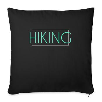 Hiking lettering - Sofa pillowcase 17,3'' x 17,3'' (45 x 45 cm) - black - Front