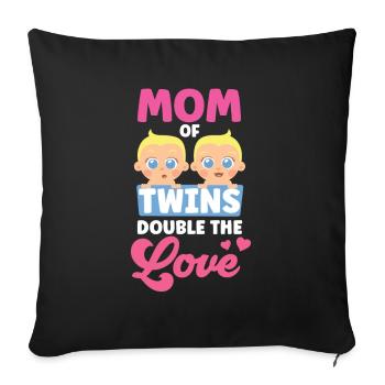 Mother of Twins Double Love Twin - Sofa pillowcase 17,3'' x 17,3'' (45 x 45 cm) - black - Front