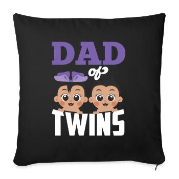 Vater Von Zwillingen Zwilling Humor Zwillinge - Sofakissenbezug 45 x 45 cm - Schwarz - Vorne