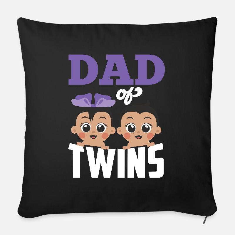 Vater Von Zwillingen Zwilling Humor Zwillinge - Sofakissenbezug 45 x 45 cm - Schwarz