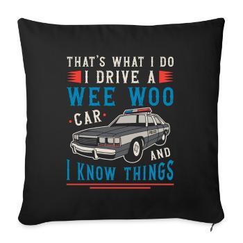 Policier c’est ce que je fais Je conduis Policier - Housse de coussin décorative 45 x 45 cm - noir - Devant
