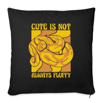 Cute Is Not Always Fluffy Python Snake Banana - Sofa pillowcase 17,3'' x 17,3'' (45 x 45 cm) - black - Front
