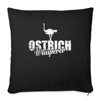 Ostrich Whisperer ratite ostrich Environment - Sofa pillowcase 17,3'' x 17,3'' (45 x 45 cm) - black - Front
