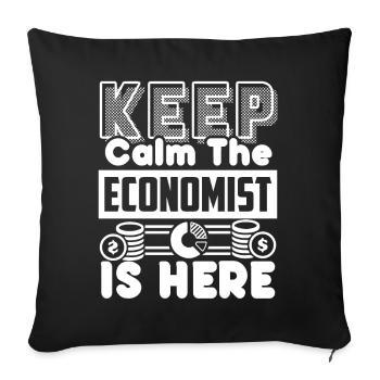 Economist Keep Calm The Economist Is Here - Sofa pillowcase 17,3'' x 17,3'' (45 x 45 cm) - black - Front
