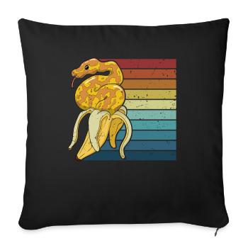 Retro Python Snake Scale Creepers Banane - Housse de coussin décorative 45 x 45 cm - noir - Devant