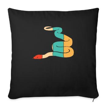 Rétro Scale Creepers Python Snake Banana - Housse de coussin décorative 45 x 45 cm - noir - Devant