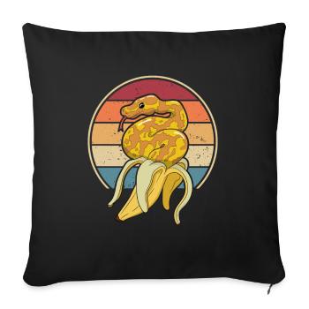 Retro Snake Scale Creepers Python Banana - Housse de coussin décorative 45 x 45 cm - noir - Devant