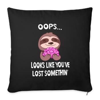 Drôle de paresseux avec un sarcasme cérébral disant - Housse de coussin décorative 45 x 45 cm - noir - Devant