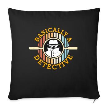 Détective Fondamentalement Un détective Retro Investigator - Housse de coussin décorative 45 x 45 cm - noir - Devant