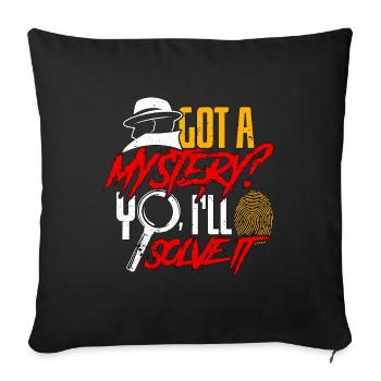 Le détective a obtenu une enquête mystérieuse sur les empreintes digitales - Housse de coussin décorative 45 x 45 cm - noir - Devant