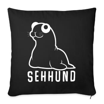 Seal, pun, sighthound, seal seal - Sofa pillowcase 17,3'' x 17,3'' (45 x 45 cm) - black - Front