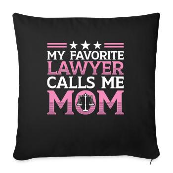 Mon avocat préféré m’appelle maman avocate - Housse de coussin décorative 45 x 45 cm - noir - Devant
