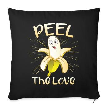Peler l’amour - Housse de coussin décorative 45 x 45 cm - noir - Devant