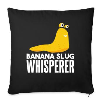 Chuchoteur de limaces de banane - Housse de coussin décorative 45 x 45 cm - noir - Devant