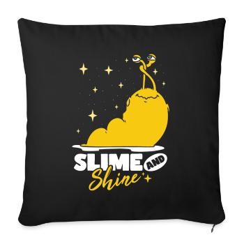 Schleim und glänzende Bananenschnecke - Sofakissenbezug 45 x 45 cm - Schwarz - Vorne