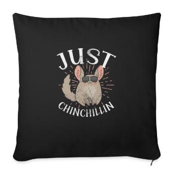 Chinchilla rongeur animal de compagnie rongeur cadeau - Housse de coussin décorative 45 x 45 cm - noir - Devant