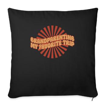 Grand-parent Mon voyage préféré - Costume hippie - Housse de coussin décorative 45 x 45 cm - noir - Devant