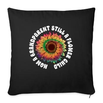 Grandparents Flower Child - Hippie Costume Tie Dye - Sofa pillowcase 17,3'' x 17,3'' (45 x 45 cm) - black - Front