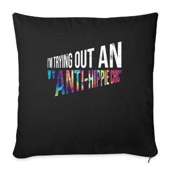 Ich probiere einen "Anti-Hippie-Chic" aus Tie Dye - Sofakissenbezug 45 x 45 cm - Schwarz - Vorne